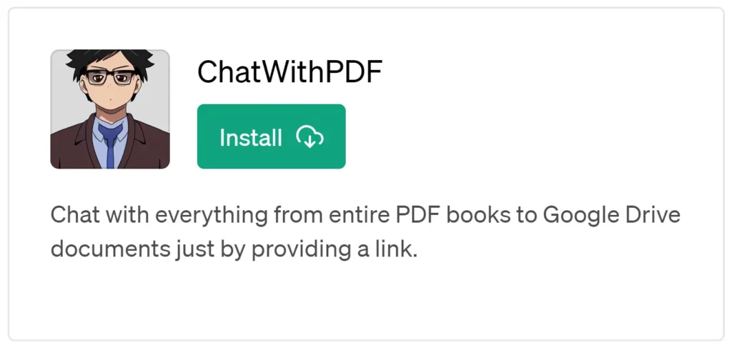 ChatWithPDF ChatGPT Plugin