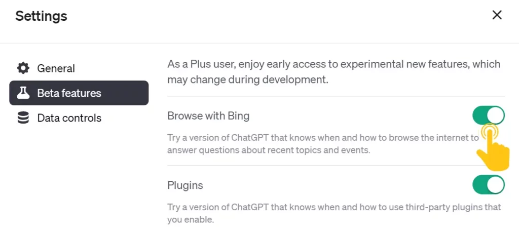 Enable Browser with Bing Feature in ChatGPT 4