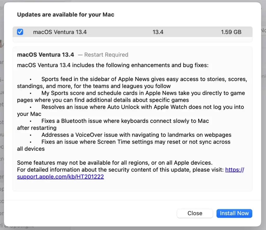MacOS 13.4 Update