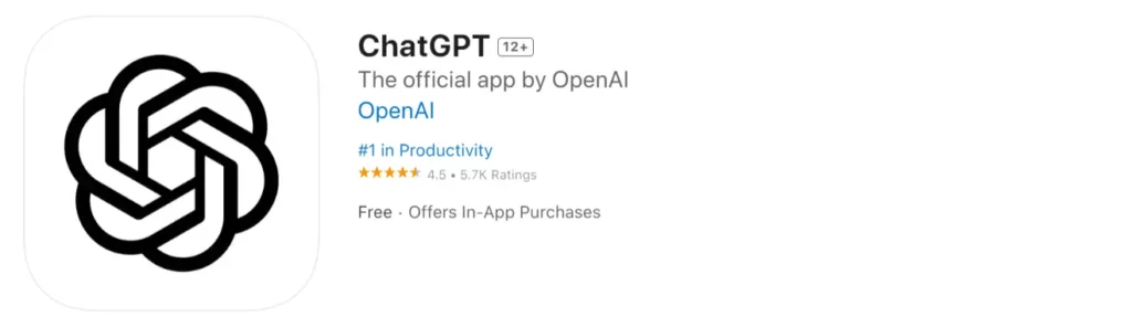 OpenAI ChatGPT app on iOS