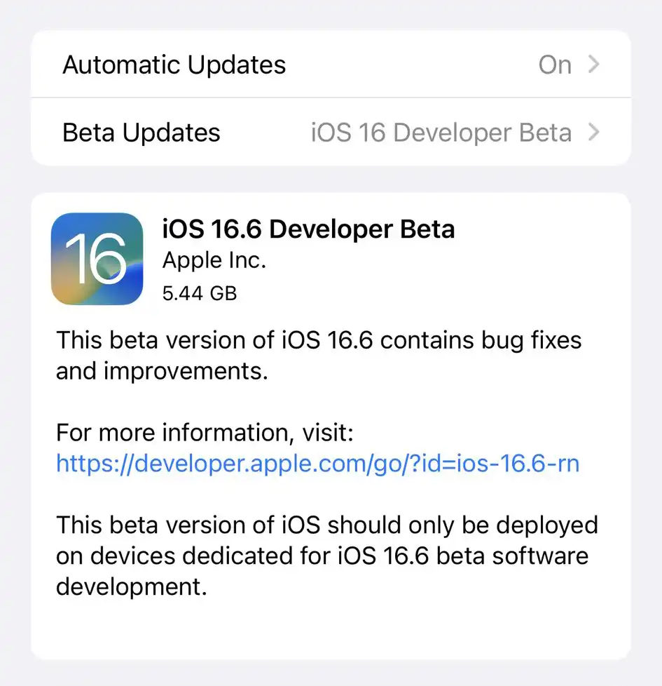 iOS 16.6 Beta 1