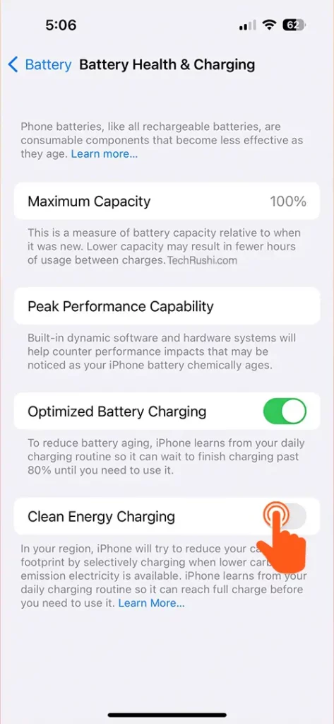 iPhone Clean Energy Charging