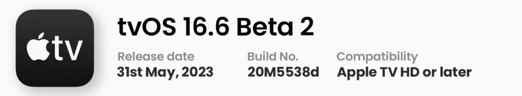tvOS 16.6 Beta 2 Update