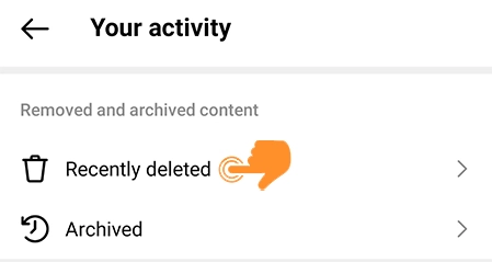 Access Recently Deleted Folder on Instagram 2