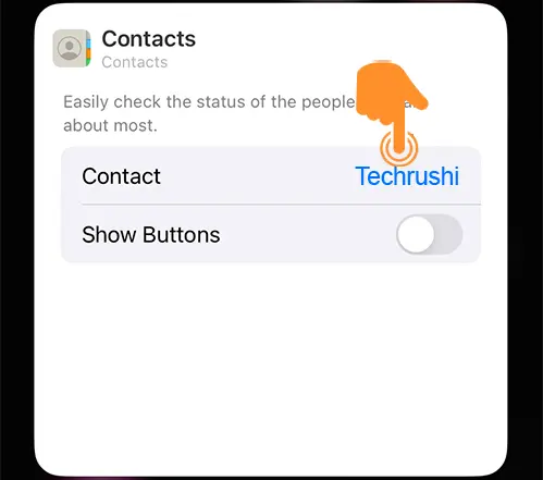 Add Contact Widget with Call and Message Button on iPhone 6