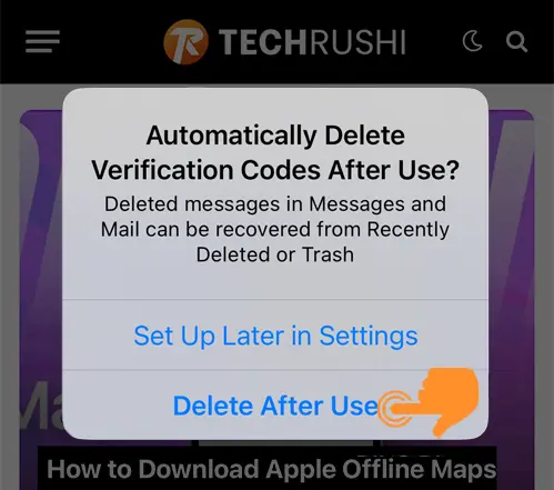 Automatically Delete Verification Code from iPhone
