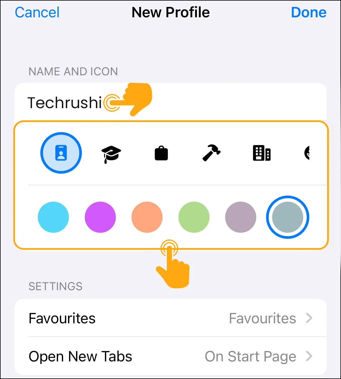 Create Profile in Safari on iPhone 3