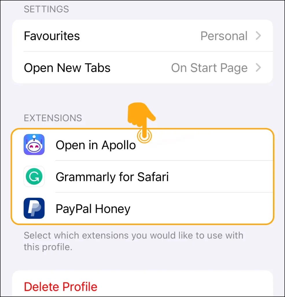 Create Profile in Safari on iPhone 5