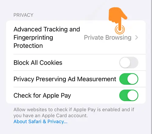 Enable Advanced Tracking and Fingerprinting Protection in Safari 3