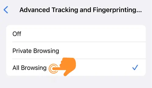 Enable Advanced Tracking and Fingerprinting Protection in Safari 4