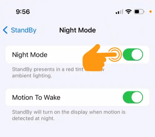 Enable Night Mode on StandBy Mode
