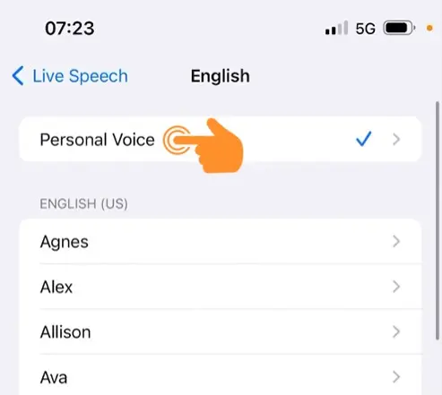 Enable Personal Voice in Speech