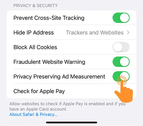 safari privacy preserving ad