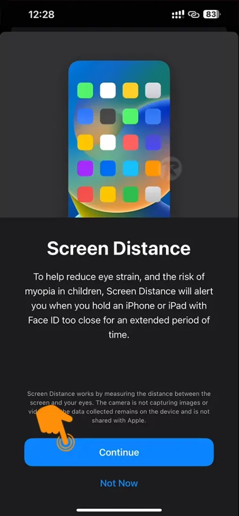 Enable iPhone Screen Distance Step 4