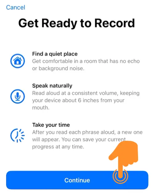 Get Ready to Record Personal Voice