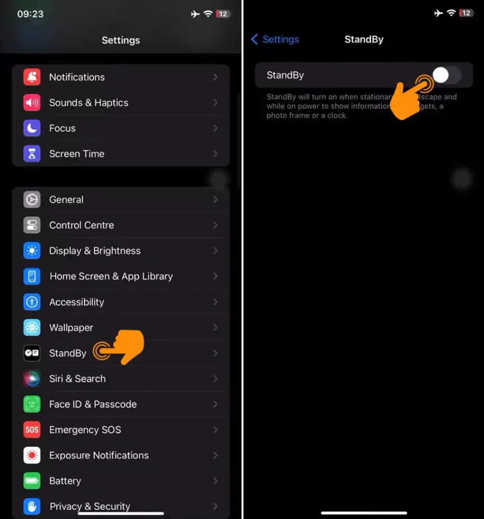 How to disable StandBy Mode on iPhone
