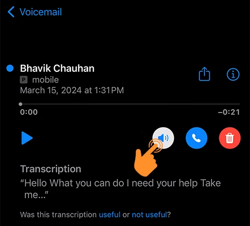 Listen Live VoiceMail on iPhone