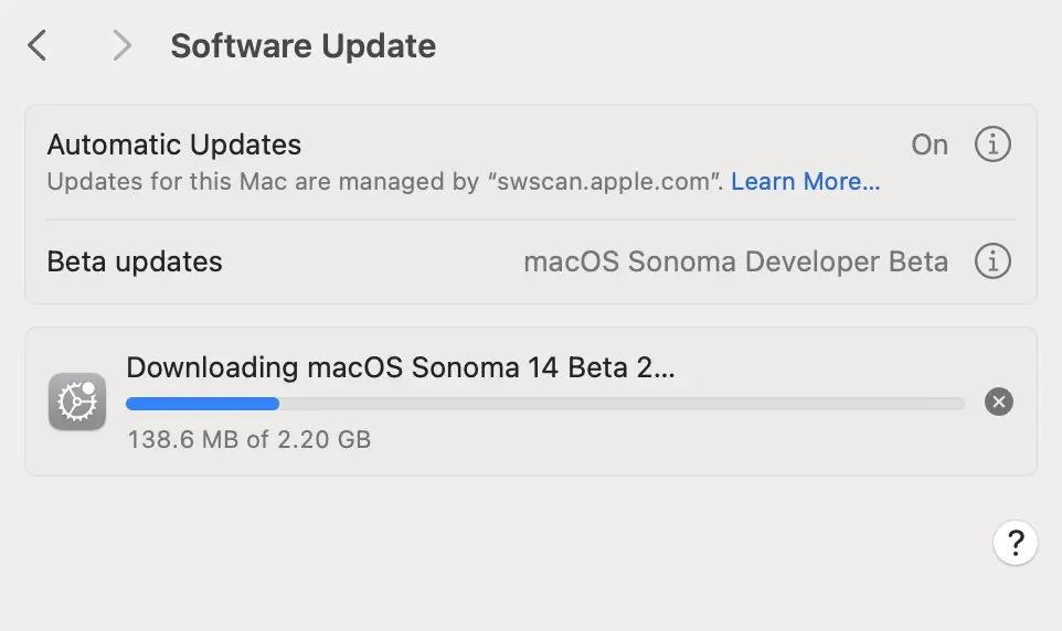 MacOS 14 Sonoma Beta 2 Update