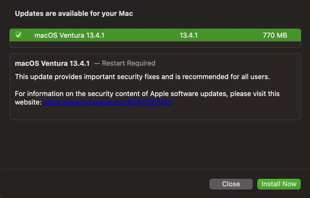 MacOS Ventura 13.4.1 Update