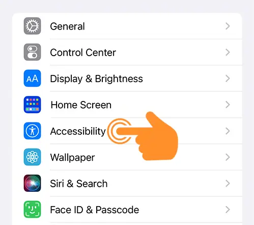 Open Accessibility settings on iPhone