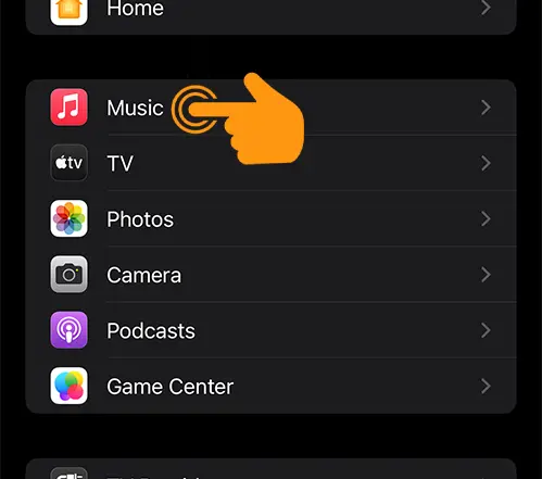 Open Apple Music Settings on iPhone