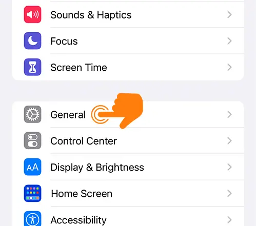 Open General Settings on iPhone