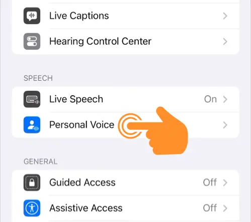 Personal Voice Settings on iPhone