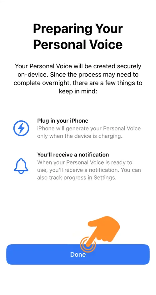 Preparing Your Personal Voice on iPhone