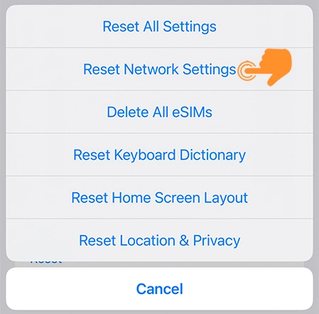 Reset Network Settings in iOS 17 4