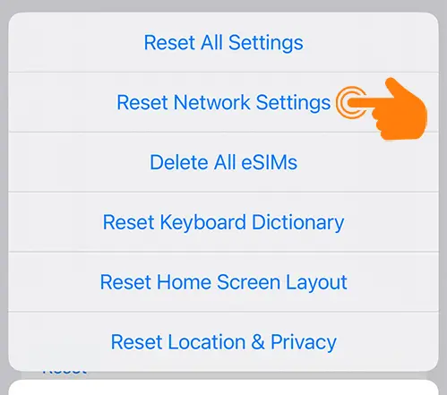 Reset Network Settings on iPhone