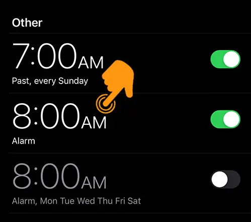 Select Set Alarm on iPhone