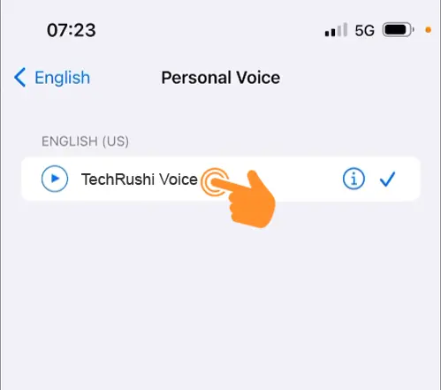 Select your personal voice for speech