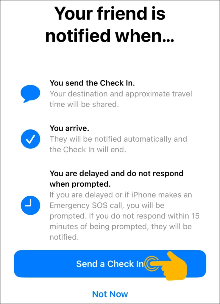 Use Apple Check In in Messages 10