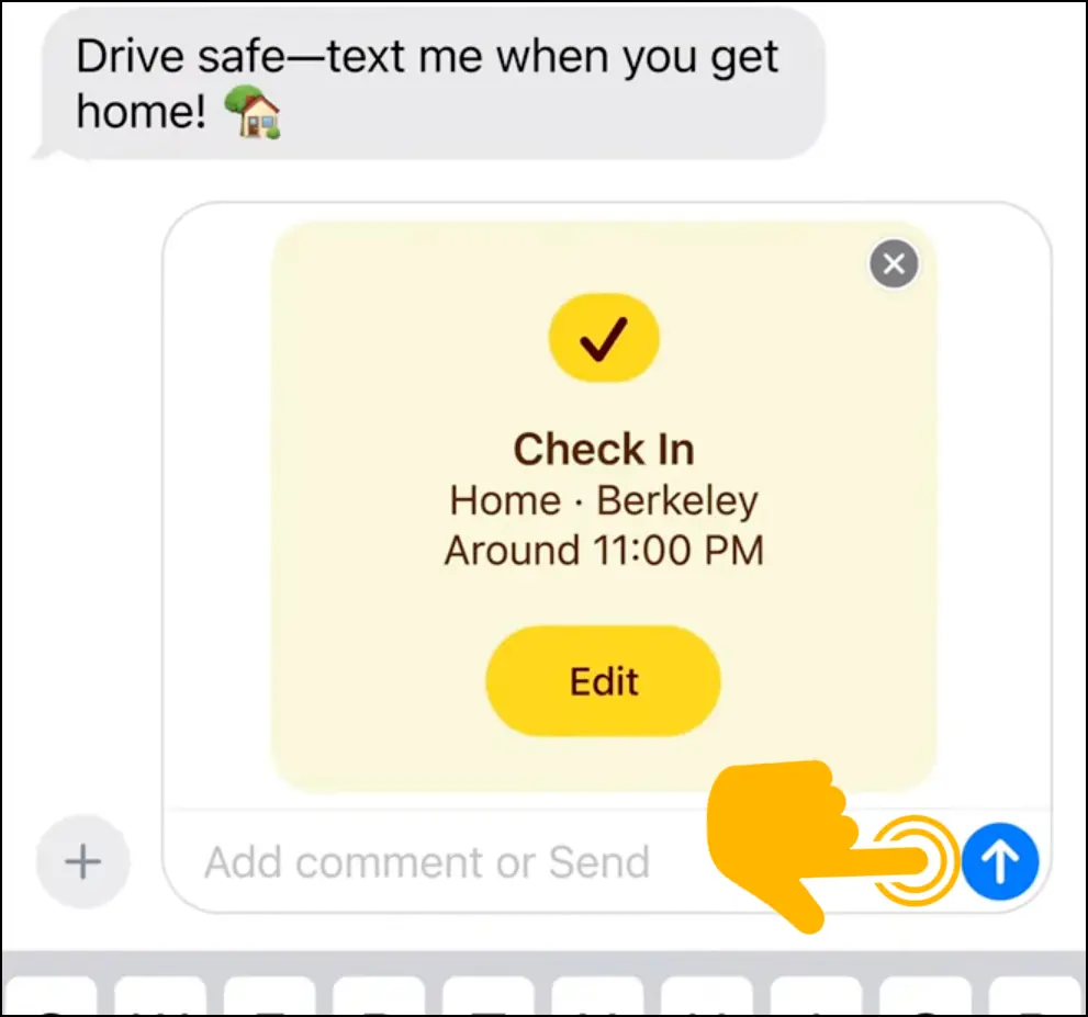 Use Apple Check In in Messages 11