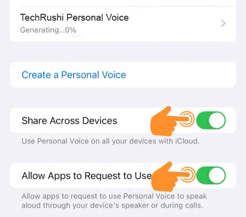 Use Personal Voice on all your device with iCloud