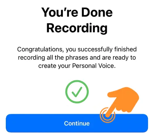Your personal voice recording is done