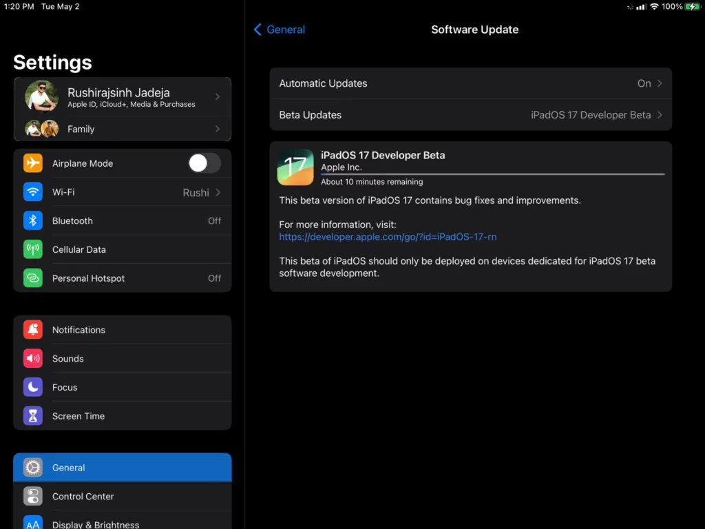 iPadOS 17 Beta 1 Update