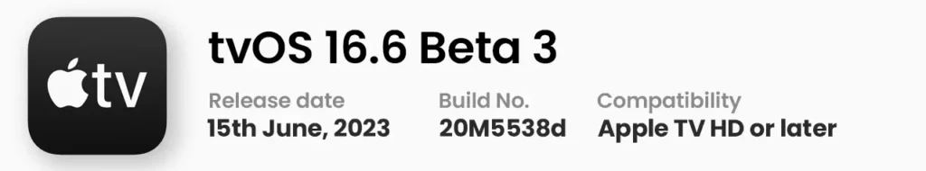 tvOS 16.6 Beta 3 Update