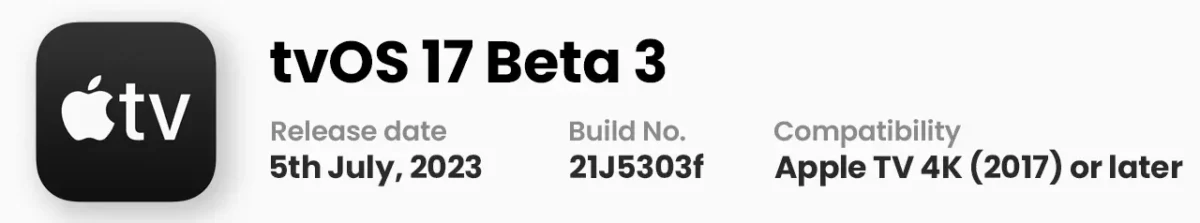tvOS 17 Beta 3 Update