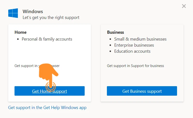 Contact Microsoft Support 2