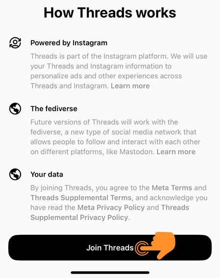 Create Threads Account on iPhone 7