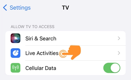 Disable Live Activities for Apple TV 2