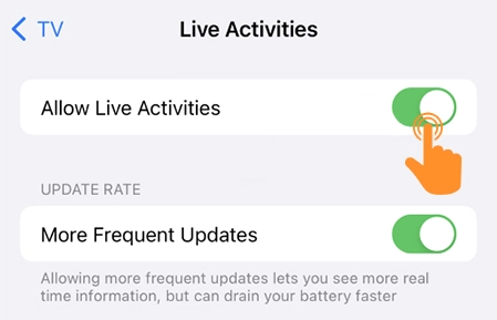 Disable Live Activities for Apple TV 3