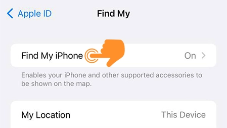 Enable the Find My iPhone option 2