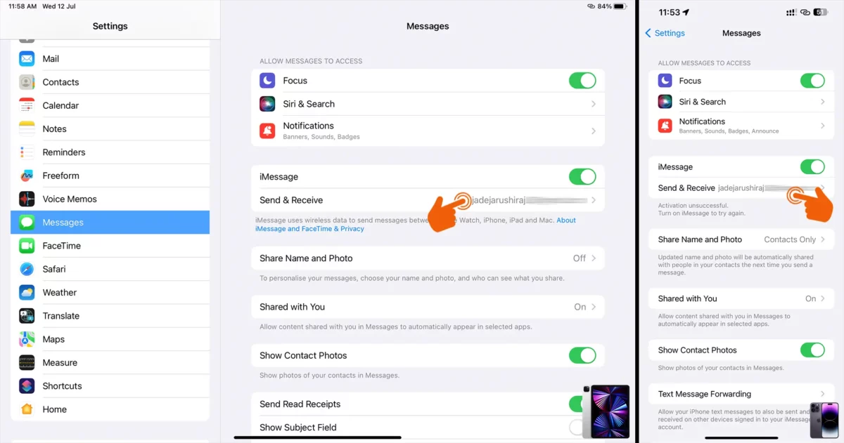 How to Fix iCloud and iMessage Accounts are Different on iPhone and iPad Step 2
