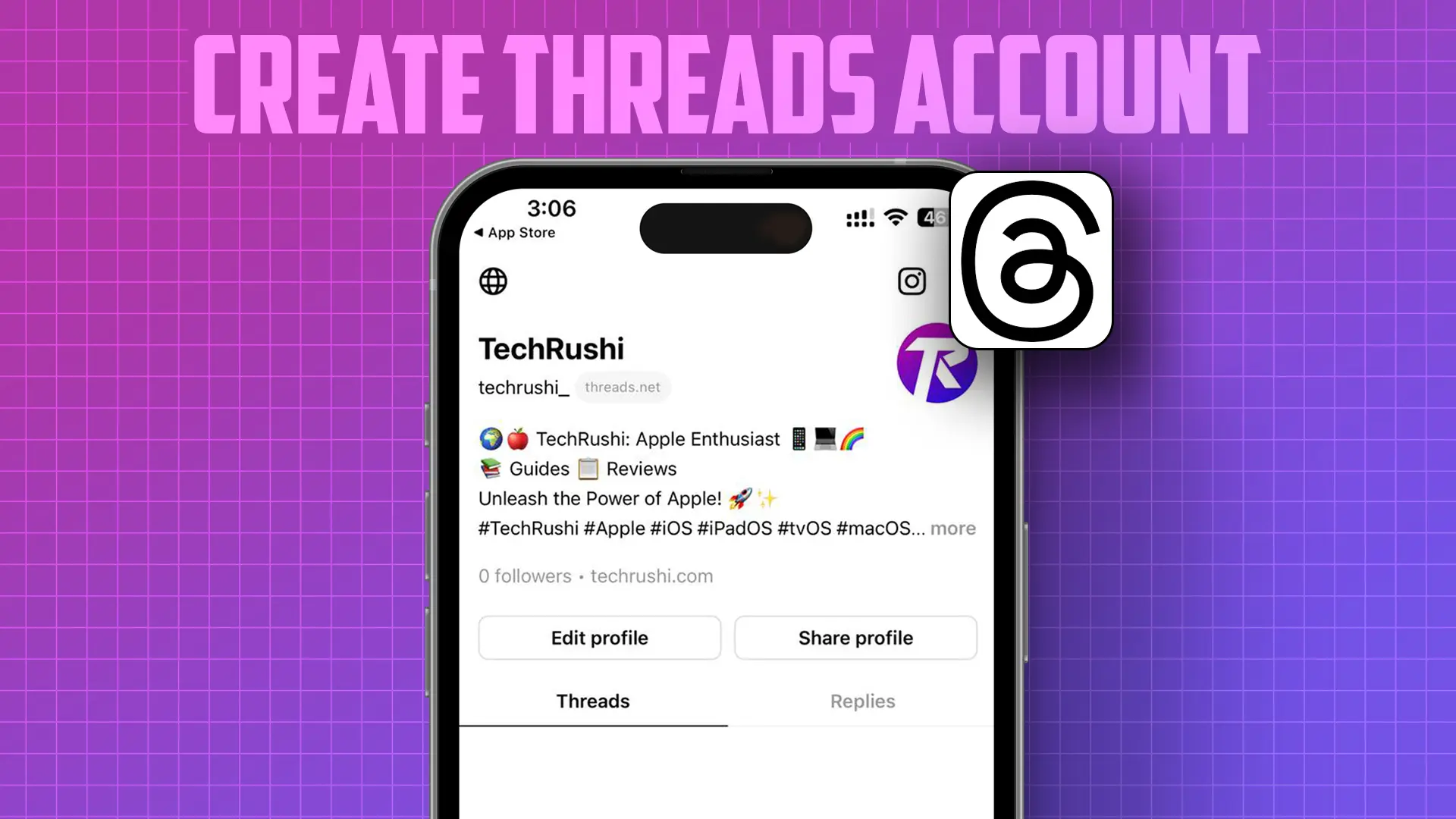 Sign Up or Create Threads Account on iPhone