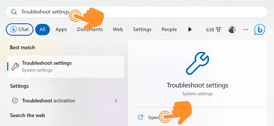 Use the Troubleshooter in Windows 11 1