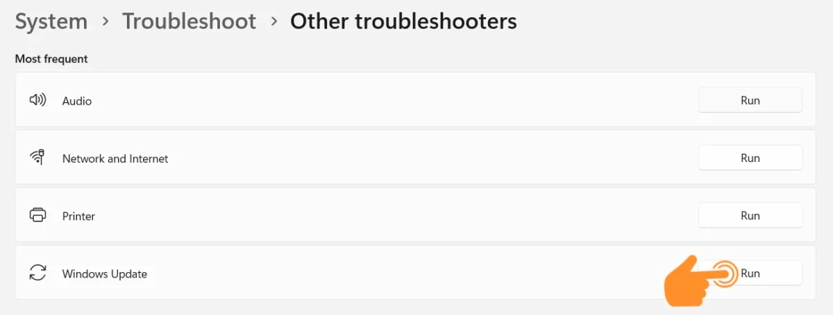 Use the Troubleshooter in Windows 11 3