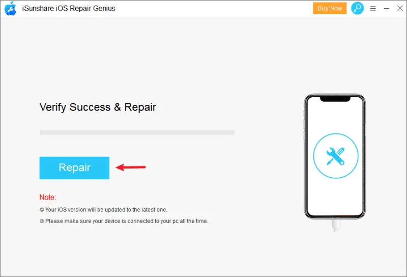 iSunshare click to repair the ios system