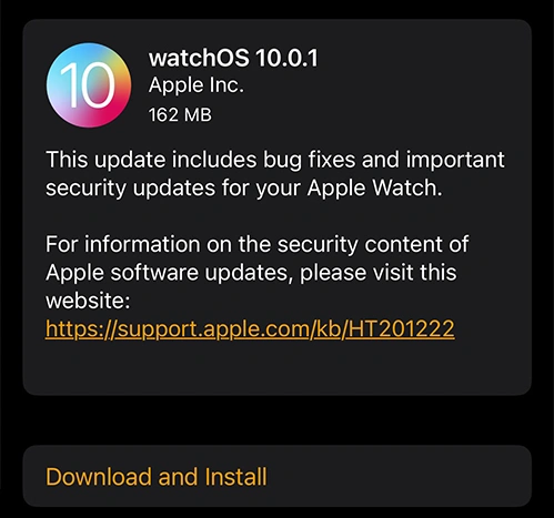 watchOS 10.0.1 Stable Update